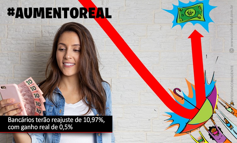 BANCÁRIOS TERÃO REAJUSTE SALARIAL EM SETEMBRO: 10,97% img